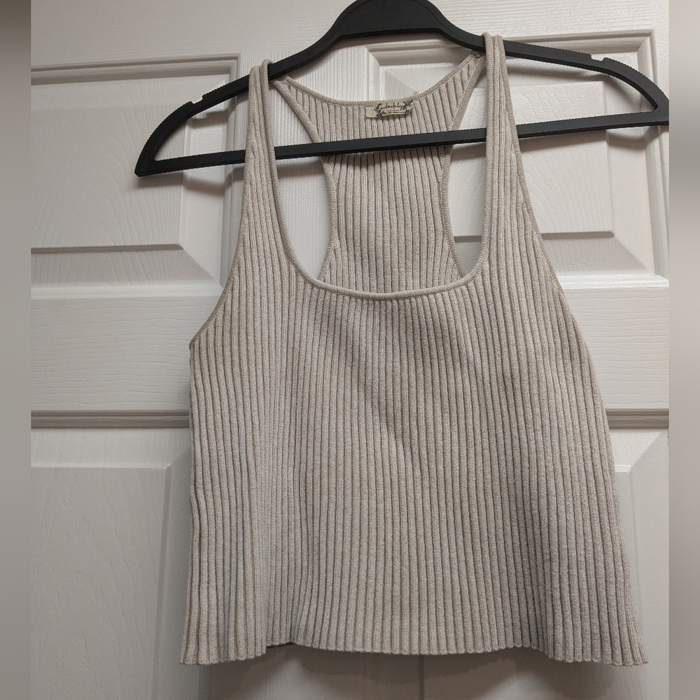 Free People Intimates Beige Cropped Top - Picture 2 of 4